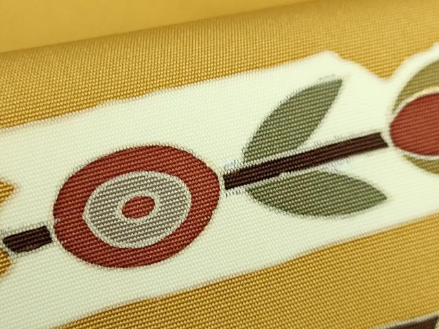 平和屋着物●極上　京の名門　友禅　染の北川　塩瀬　九寸名古屋帯　駒刺繍　抽象文様　宮腰織物　金彩　反端付　逸品　未使用 DZAB9114kh6
