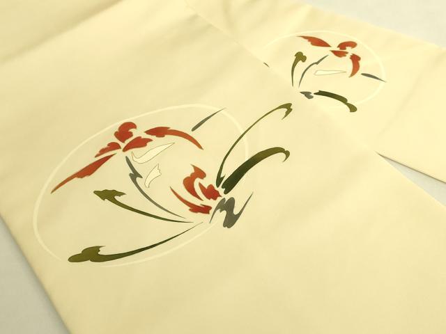 平和屋着物●極上　塩瀬　九寸名古屋帯　刺繍　草花文　蒸栗色地　金彩　逸品　未使用　DZAB9118kh6