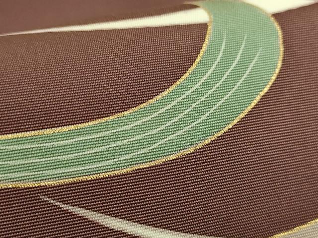 平和屋着物●極上　京の名門　友禅　染の北川　塩瀬　九寸名古屋帯　駒刺繍　草木文　宮腰織物　五泉 金彩 反端付 逸品 未使用 DZAB9120kh6