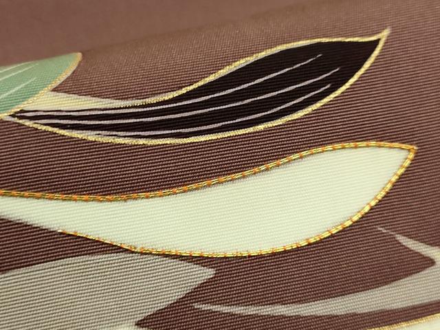 平和屋着物●極上　京の名門　友禅　染の北川　塩瀬　九寸名古屋帯　駒刺繍　草木文　宮腰織物　五泉 金彩 反端付 逸品 未使用 DZAB9120kh6