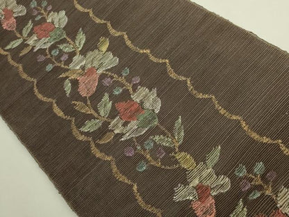 平和屋着物＊極上　夏物　1854年創業　帯屋捨松　八寸名古屋帯　花間道　証紙・反端付き　逸品　未使用　DZAB9125kh6