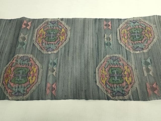 平和屋着物＊極上　夏物　1854年創業　帯屋捨松　八寸名古屋帯　間道　証紙付き　逸品　未使用　DZAB9126kh6