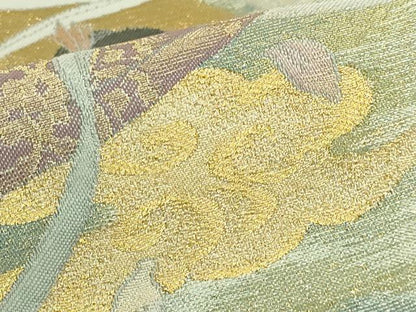 平和屋本店●極上世界的友禅作家　千地泰弘　両面　太鼓柄袋帯　日輪飛天之図　金銀糸　逸品　DZAB9130kh6
