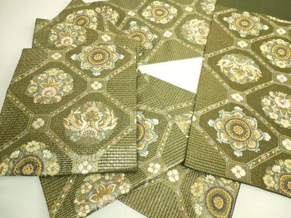 平和屋本店●最高級　中国三大刺繍　スワトウ相良刺繍　総刺繍　袋帯　蜀江向かい花鳥文　金糸　逸品　DZAB9139kh6