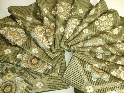 平和屋本店●最高級　中国三大刺繍　スワトウ相良刺繍　総刺繍　袋帯　蜀江向かい花鳥文　金糸　逸品　DZAB9139kh6