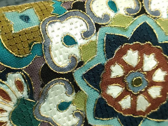 平和屋本店●最高級　中国三大刺繍　スワトウ刺繍　汕頭刺繍　絽刺し　総刺繍　全通柄袋帯　正倉院花文　金糸　逸品　DZAB9140kh6