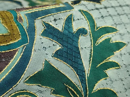 平和屋本店●最高級　中国三大刺繍　スワトウ刺繍　汕頭刺繍　絽刺し　総刺繍　全通柄袋帯　正倉院花文　金糸　逸品　DZAB9140kh6