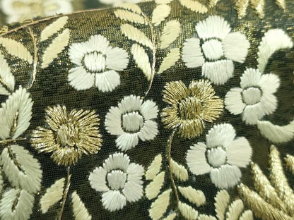 平和屋本店●最高級　中国三大刺繍　スワトウ相良刺繍　総刺繍　袋帯　草花文　菱　金糸　逸品　DZAB9143kh6