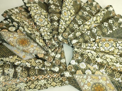 平和屋本店●最高級　中国三大刺繍　スワトウ相良刺繍　総刺繍　袋帯　草花文　菱　金糸　逸品　DZAB9143kh6