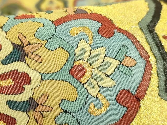 平和屋本店●最高級　明綴れ　全通柄袋帯　正倉院花文　金糸　逸品　DZAB9144kh6