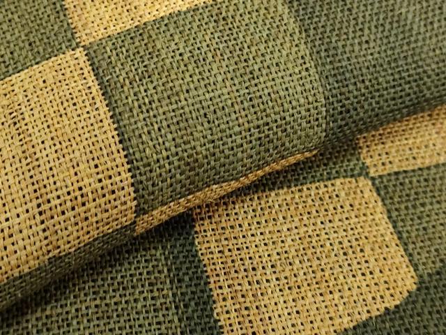 平和屋本店＊極上　夏物　古代原始布　科布　八寸名古屋帯　市松文様　逸品　DZAB9154kh6