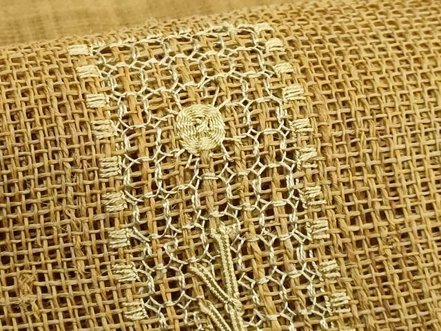 平和屋本店＊極上　夏物　古代原始布　科布　八寸名古屋帯　ドロンワーク　逸品　DZAB9155kh6