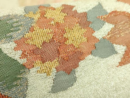 平和屋本店●極上　手織綴れ　山鹿清華　太鼓柄袋帯　花鳥文　金銀糸　逸品　DZAB9160kh6