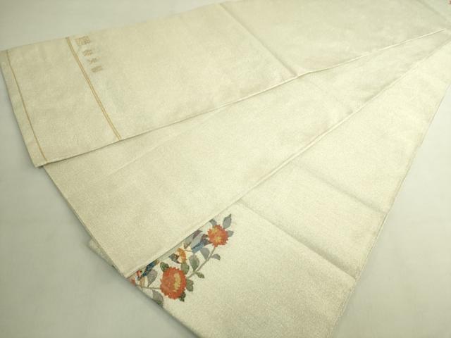 平和屋本店●極上　手織綴れ　山鹿清華　太鼓柄袋帯　花鳥文　金銀糸　逸品　DZAB9160kh6