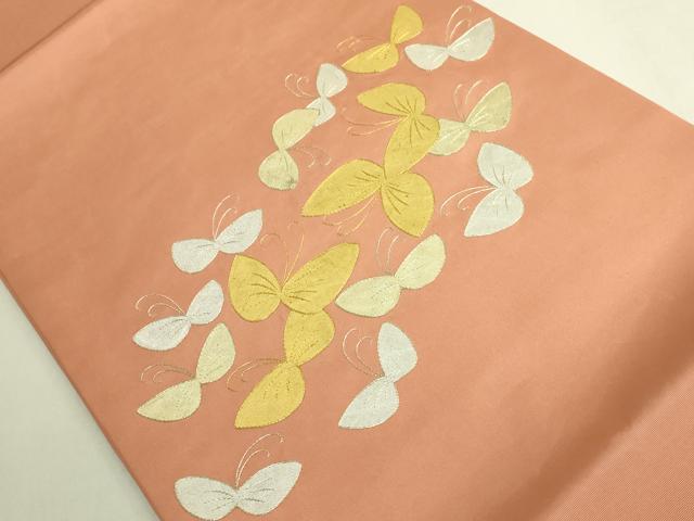平和屋着物●極上　九寸開き名古屋帯　舞蝶文　金銀彩　逸品　DZAB9162kh6