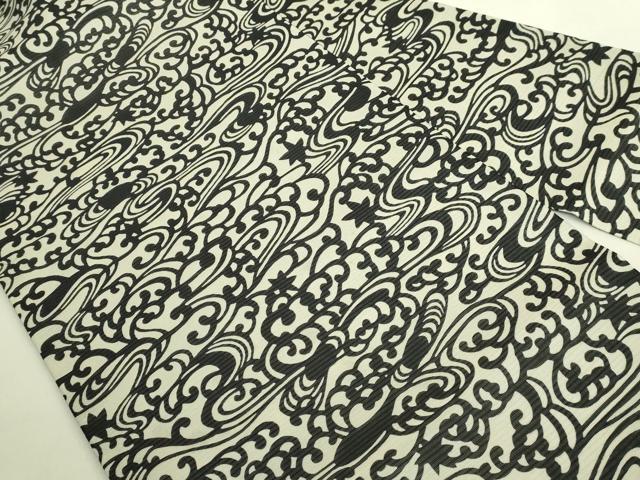 平和屋着物＊極上　夏物　九寸名古屋帯　伊勢型染　作家物　立波文　逸品　DZAB9179kh6