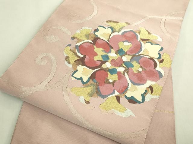 平和屋着物●極上　爪掻き本綴れ　市村一亭　八寸名古屋帯　花唐草　金銀糸　逸品　DZAB9186kh6