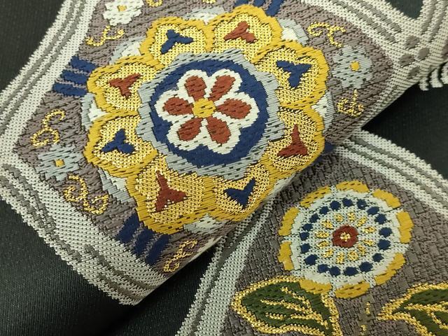平和屋着物●極上　六通柄袋帯　唐織　正倉院花菱文　金糸　逸品　DZAB9190kh6