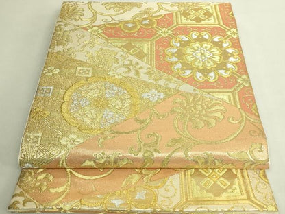 平和屋着物●極上　西陣　川島織物　六通柄　本袋帯　切嵌正倉院花文　金銀糸　逸品　DZAB9193kh6
