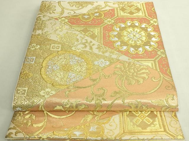 平和屋着物●極上　西陣　川島織物　六通柄　本袋帯　切嵌正倉院花文　金銀糸　逸品　DZAB9193kh6