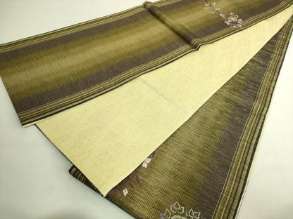 平和屋着物●極上　ひなや工房　くむ・あむ・おる　伊豆蔵明彦　太鼓柄袋帯　刺繍　正倉院花文　金糸　逸品　未使用　DZAB9198kh6