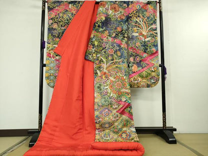 平和屋本店●最高級　中国三大刺繍　相良刺繍　総刺繍　色打掛　和装　婚礼　結婚式　花嫁　神社挙式　鳳凰花文　金糸　逸品　DZAB9201kh6