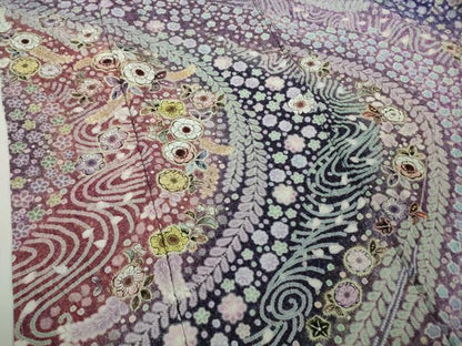 平和屋本店●極上　中国三大刺繍　相良刺繍　訪問着　辻が花　暈し染め　金糸　銀通し地　逸品　未使用　DZAB9202kh6