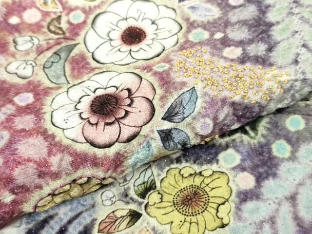 平和屋本店●極上　中国三大刺繍　相良刺繍　訪問着　辻が花　暈し染め　金糸　銀通し地　逸品　未使用　DZAB9202kh6