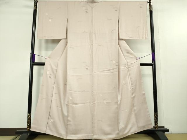 平和屋本店●極上　創業200年・7代目永治屋清左衛門　お召　吹寄せ文　灰梅色地　やまと誂製　逸品　DZAB9206kh6