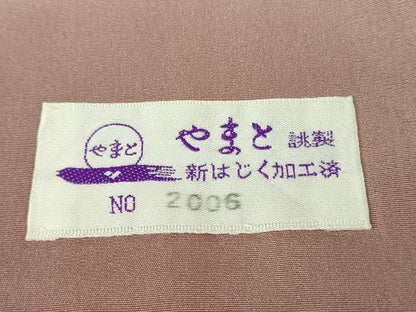 平和屋本店●極上　創業200年・7代目永治屋清左衛門　お召　吹寄せ文　灰梅色地　やまと誂製　逸品　DZAB9206kh6