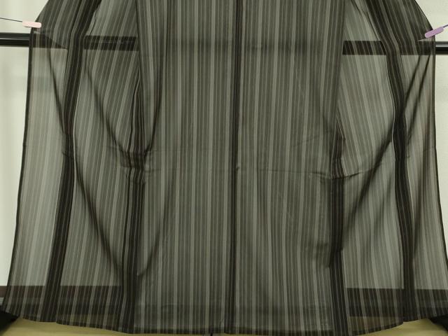 平和屋本店＊希少　夏物　本場黄八丈　夏黄八　黒八丈　伝統工芸士　西條吉広　紗紬　縞　証紙付き　逸品　未使用　DZAB9214kh6