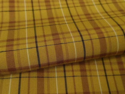 平和屋本店＊希少　夏物　本場黄八丈　夏黄八　紗紬　格子　逸品　未使用　DZAB9215kh6