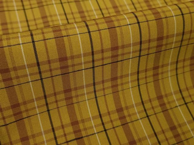 平和屋本店＊希少　夏物　本場黄八丈　夏黄八　紗紬　格子　逸品　未使用　DZAB9215kh6