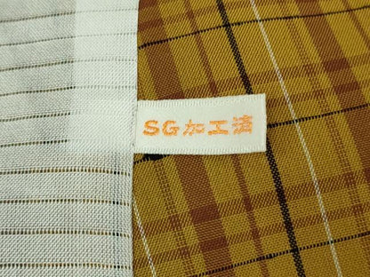 平和屋本店＊希少　夏物　本場黄八丈　夏黄八　紗紬　格子　逸品　未使用　DZAB9215kh6