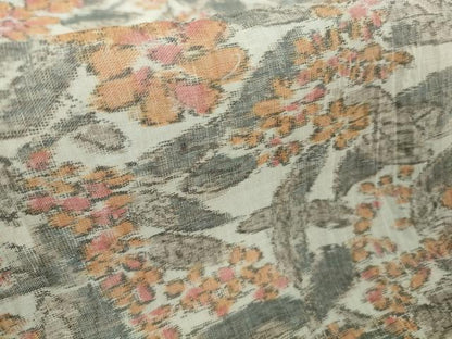 平和屋本店＊極上　夏物　本場小千谷ちぢみ　麻　草花尽くし　逸品　未使用　DZAB9218kh6