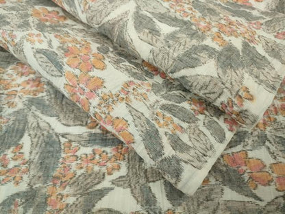 平和屋本店＊極上　夏物　本場小千谷ちぢみ　麻　草花尽くし　逸品　未使用　DZAB9218kh6