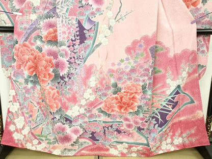 平和屋本店●極上　名門　藤娘きぬたや・総絞り　振袖　吉祥花文　逸品　DZAB9222kh6