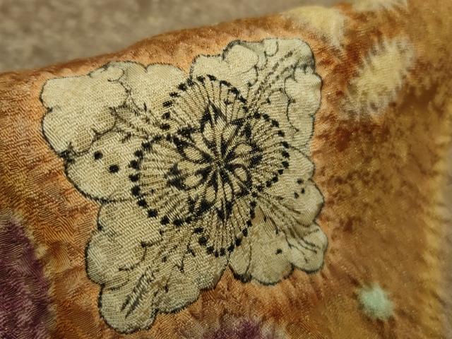平和屋本店●最高級　初代　久保田一竹　幻の辻が花　訪問着　辻が花　3個　暈し染め　金通し地　さが美扱い　逸品　DZAB9226kh6