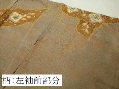 平和屋本店●最高級　初代　久保田一竹　幻の辻が花　訪問着　辻が花　3個　暈し染め　金通し地　さが美扱い　逸品　DZAB9226kh6