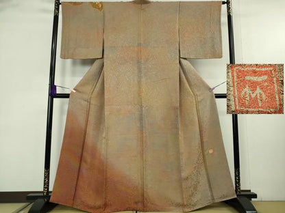 平和屋本店●最高級　初代　久保田一竹　幻の辻が花　訪問着　辻が花　3個　暈し染め　金通し地　さが美扱い　逸品　DZAB9226kh6