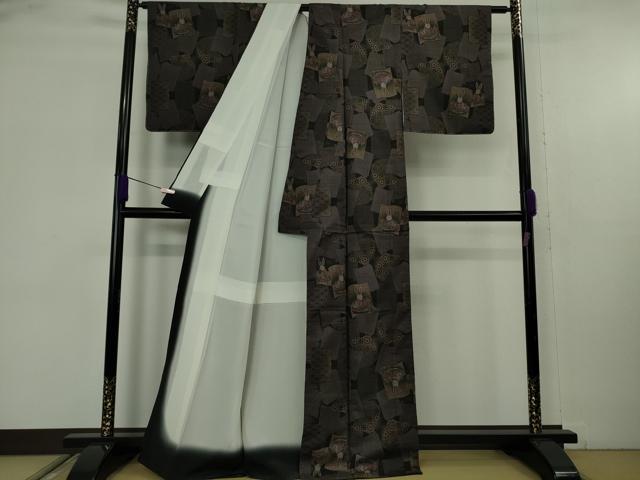 平和屋着物●極上　本場大島紬　9マルキ　色紙兎文　逸品　未使用　DZAB9229kh6