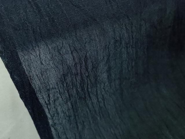 平和屋着物＊極上　夏物　本場小千谷ちぢみ　麻　色無地　濃藍色　杉山織物　証紙付き　逸品　DZAB9242kh6