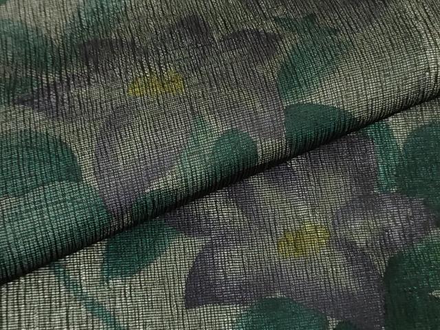 平和屋着物▽極上　訪問着　無双　紗袷　紗×絽　手描き　鉄仙花　黒地　逸品　未使用　DZAB9247kh6