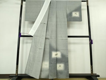 平和屋着物▽極上　訪問着　単衣　生紬　杢目絞り　手描き　猫　ネコ　逸品　DZAB9248kh6