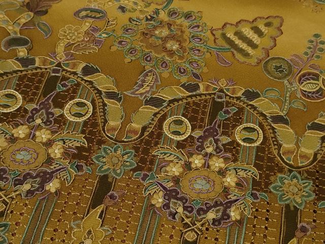 平和屋着物●極上　中国三大刺繍　スワトウ刺繍　汕頭刺繍　総刺繍　訪問着　洋花文　暈し染め　逸品　未使用　DZAB9252kh6