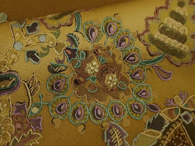 平和屋着物●極上　中国三大刺繍　スワトウ刺繍　汕頭刺繍　総刺繍　訪問着　洋花文　暈し染め　逸品　未使用　DZAB9252kh6