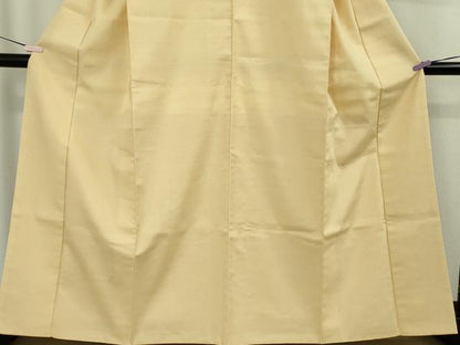 平和屋着物●極上　結城紬　色無地　浅黄色　逸品　DZAB9258kh6