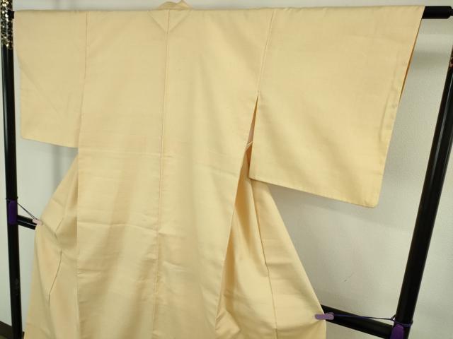 平和屋着物●極上　結城紬　色無地　浅黄色　逸品　DZAB9258kh6
