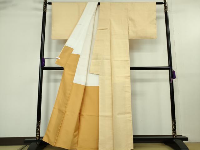 平和屋着物●極上　結城紬　色無地　浅黄色　逸品　DZAB9258kh6