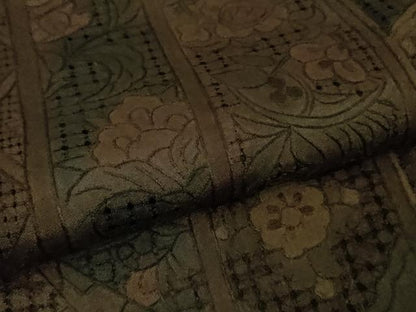 平和屋本店●極上　中国三大刺繍　スワトウ刺繍　汕頭刺繍　本場縞大島紬　切嵌更紗花文　証紙付き　逸品　未使用　DZAB9261kh6